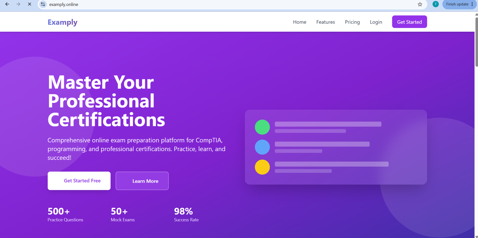 Examply — Professional Certification &amp; Exam Preparation Platform